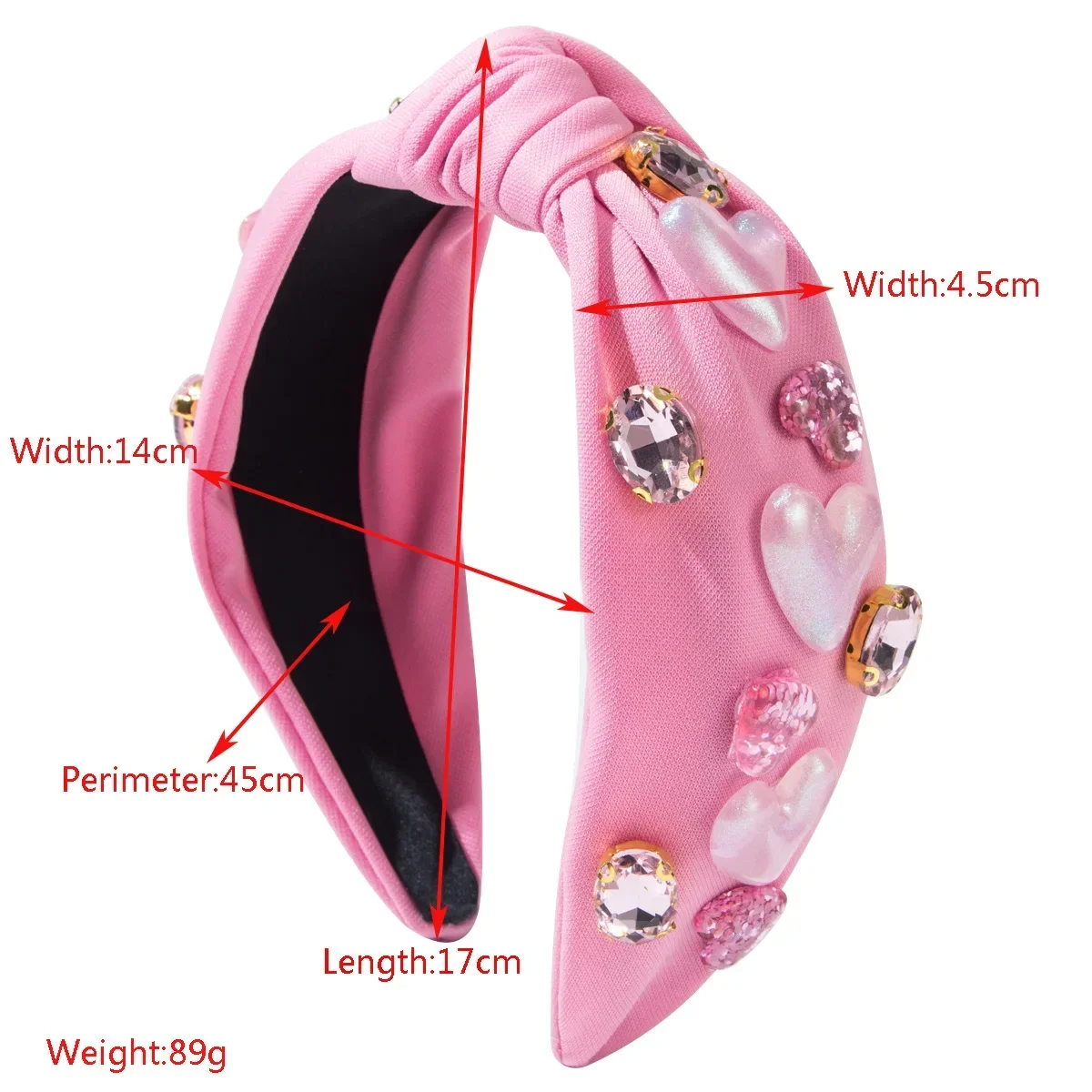 Hot-selling Valentine's Day Fashion Diamond-encrusted Resin Love Sweet Headband Simple Holiday Hair Accessories Women