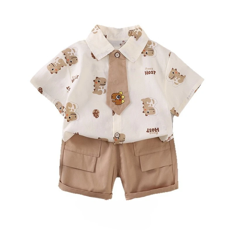 

New Summer Baby Boys Clothes Children Cartoon Short Sleeved Shirt Shorts 2Pcs/Sets Kids Clothing Toddler Costume Infant Outfits