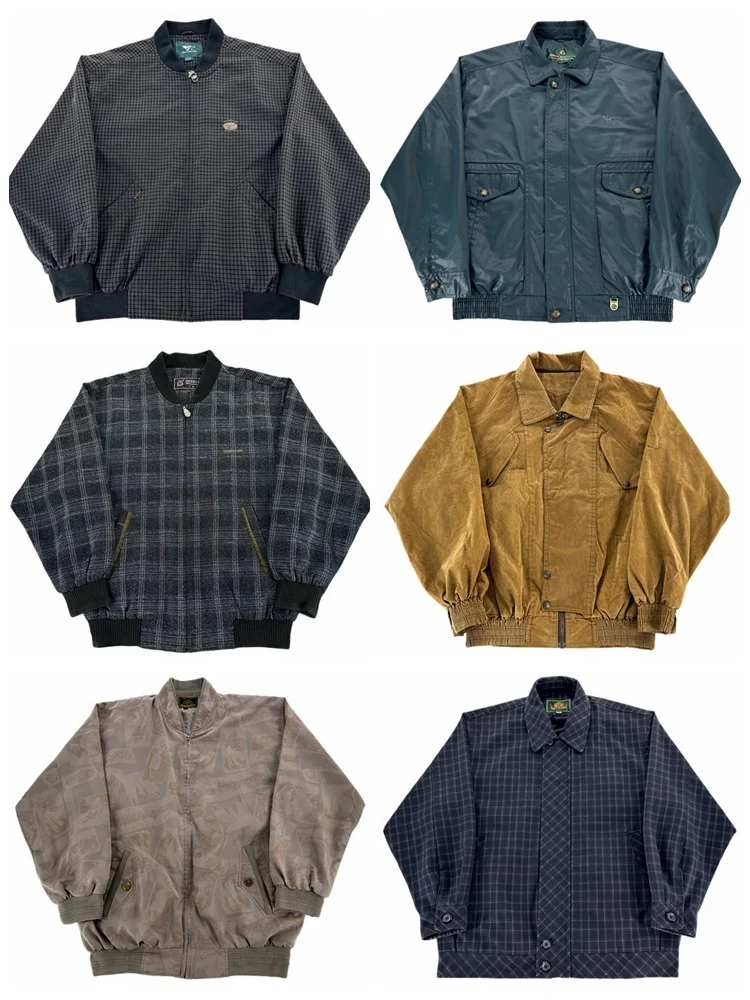 

Винтажная бейсбольная куртка в стиле ретро, рабочая одежда Mid-Century Sle Ameika Khaki Harlington Port, ветровка, пальто, молодежное модное хлопковое пальто