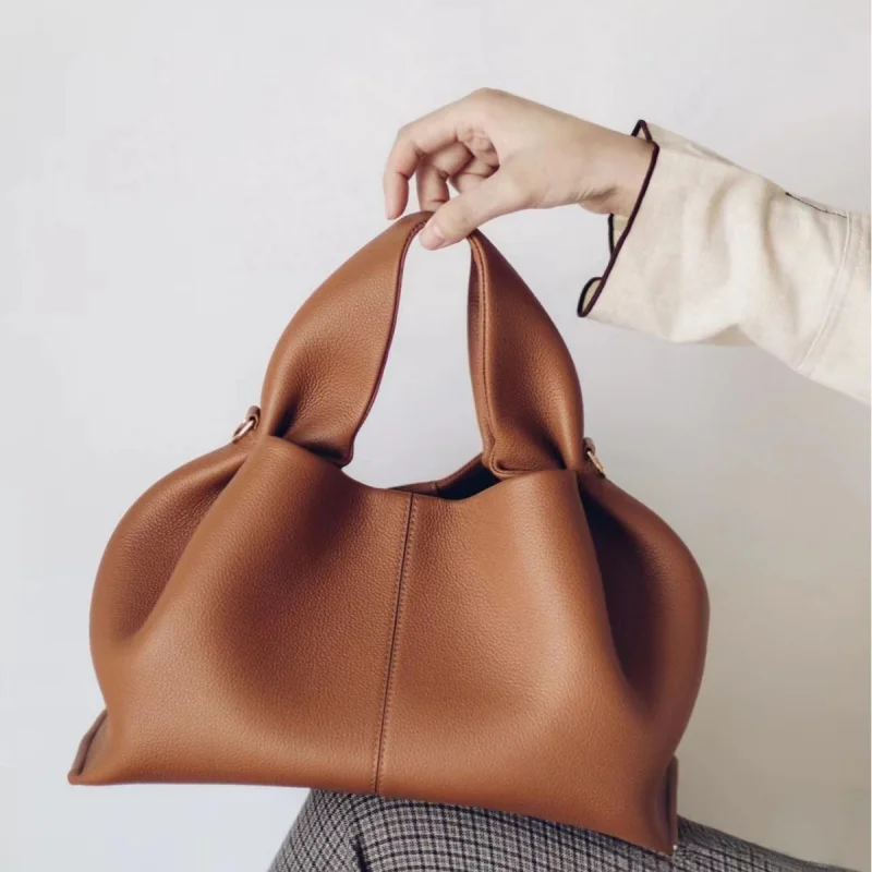 hot-selling-cloud-bag-genuine-leather-high-end-crossbody-dumpling-bag-versatile-handbag-shoulder-bag