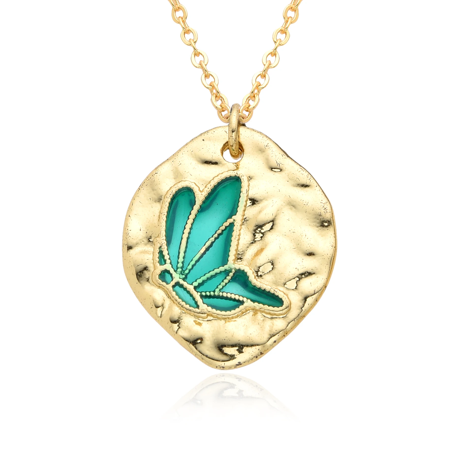 Retro Gold Color Butterfly Necklace for Women Girl Gift Y2k Enamel Animal Charms Clavicle Chain Pendant DIY Jewelry Accessories