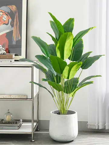 1pc Artificial Plants Large Tropical Palm Tree Fake Banana Plants Leaves Real Touch Plastic Monstera For Home Garden Party Decor