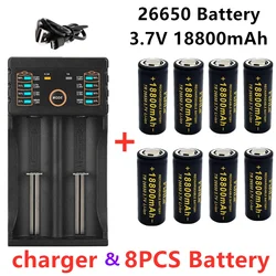 LED懐中電灯用充電式リチウムイオン電池,高品質,26650, 18800mah,3.7v,50a,2022新品