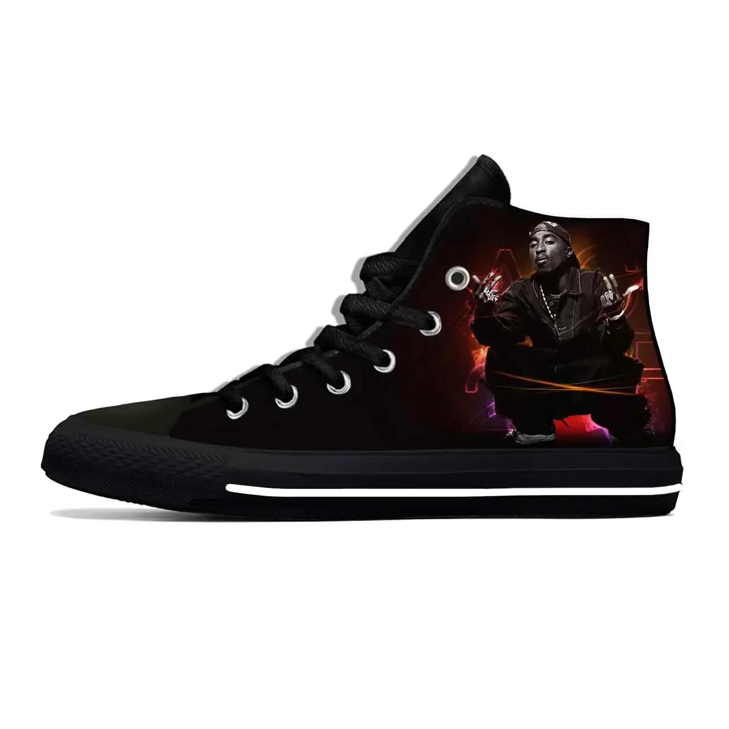 Hot Cool Summer Fashion Rap 2pac Tupac Casual Cloth Shoes Lightweight Men Women Fashion Sneakers High Top Latest Board Shoes