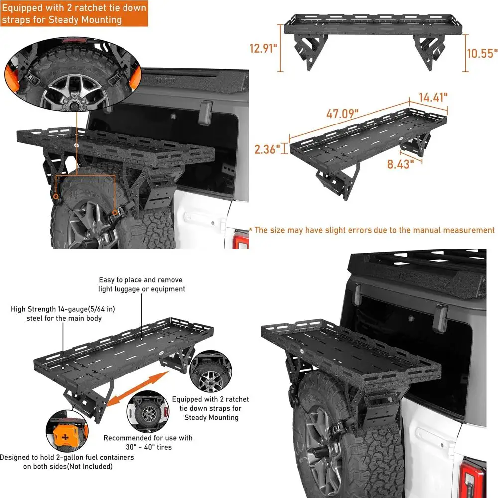 Spare Tire Utility Basket for Vehicle Storage