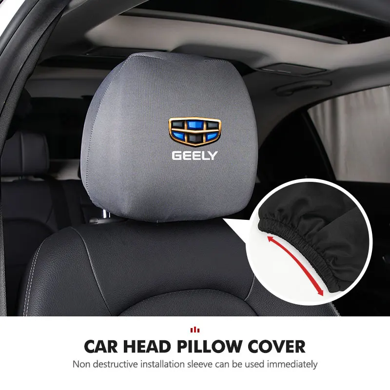 Car Seat Headrest Elastic Protective Pillow Protective Cover For Geely LC EC8 Atlas CK2 CK3 GT GC9 Geometry C Tugella GX3 CK