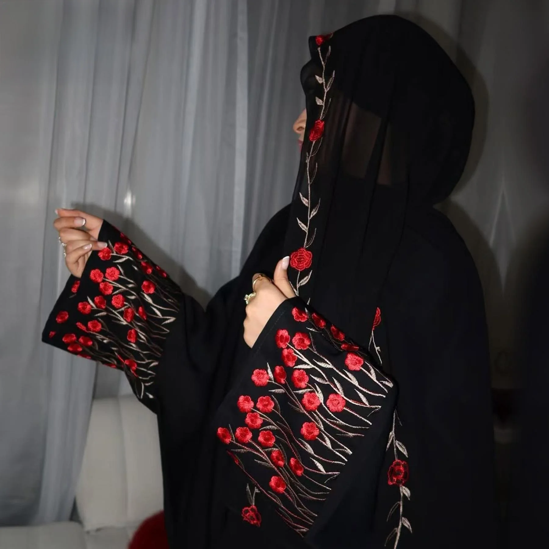 

Ele Embroidered Flower Open Cardigan Lo2025 LR05 Long Sve Autumn Faion Men's Set Other Sets Dubai Middle East