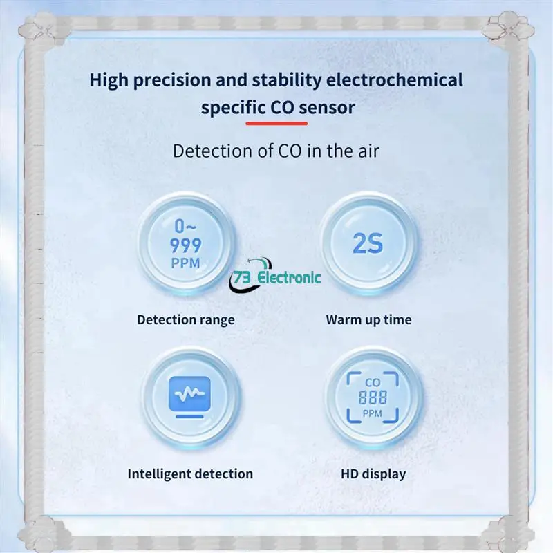 24-Hour Delivery 2X Portable Carbon Monoxide Detectors For Travel, LCD Display Handheld CO Detector With 2 AAA Batteries Powered