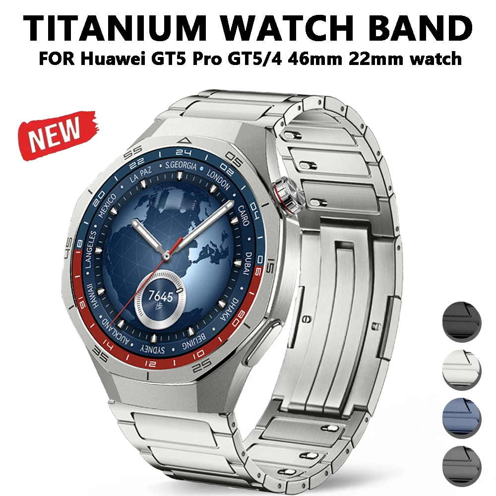 

Роскошный титановый ремешок 22 мм для Huawei Watch GT5 Pro GT4/5 46 мм Watch 4 Pro 3 Pro, деловой браслет для Amazfit Balance