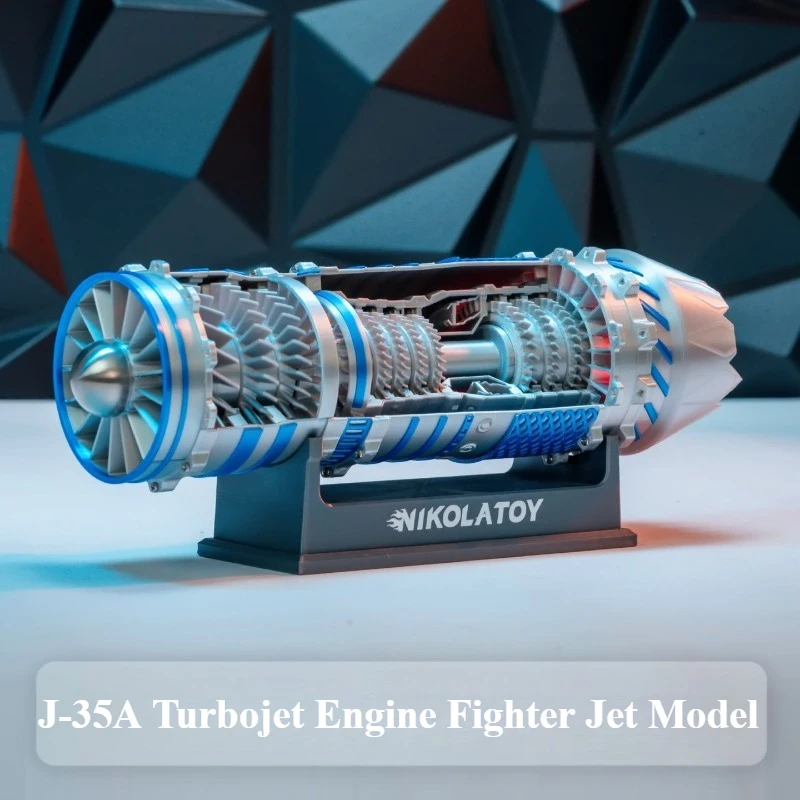 J-35A Turbojet Fighter Jet Model 3D Printed Hardcore Engine Model Toy