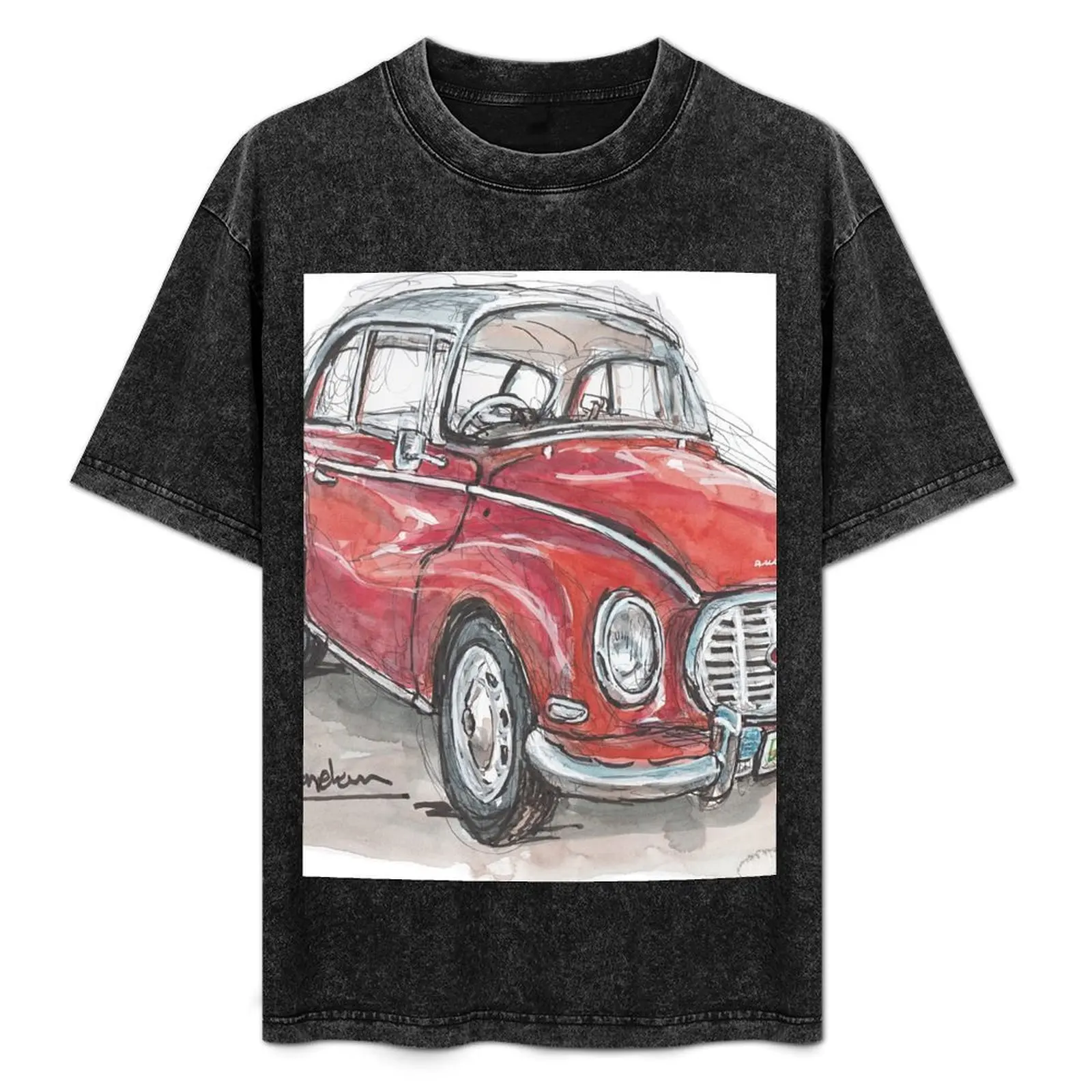 DKW/Auto Union en camiseta roja, camiseta de trabajo industrial