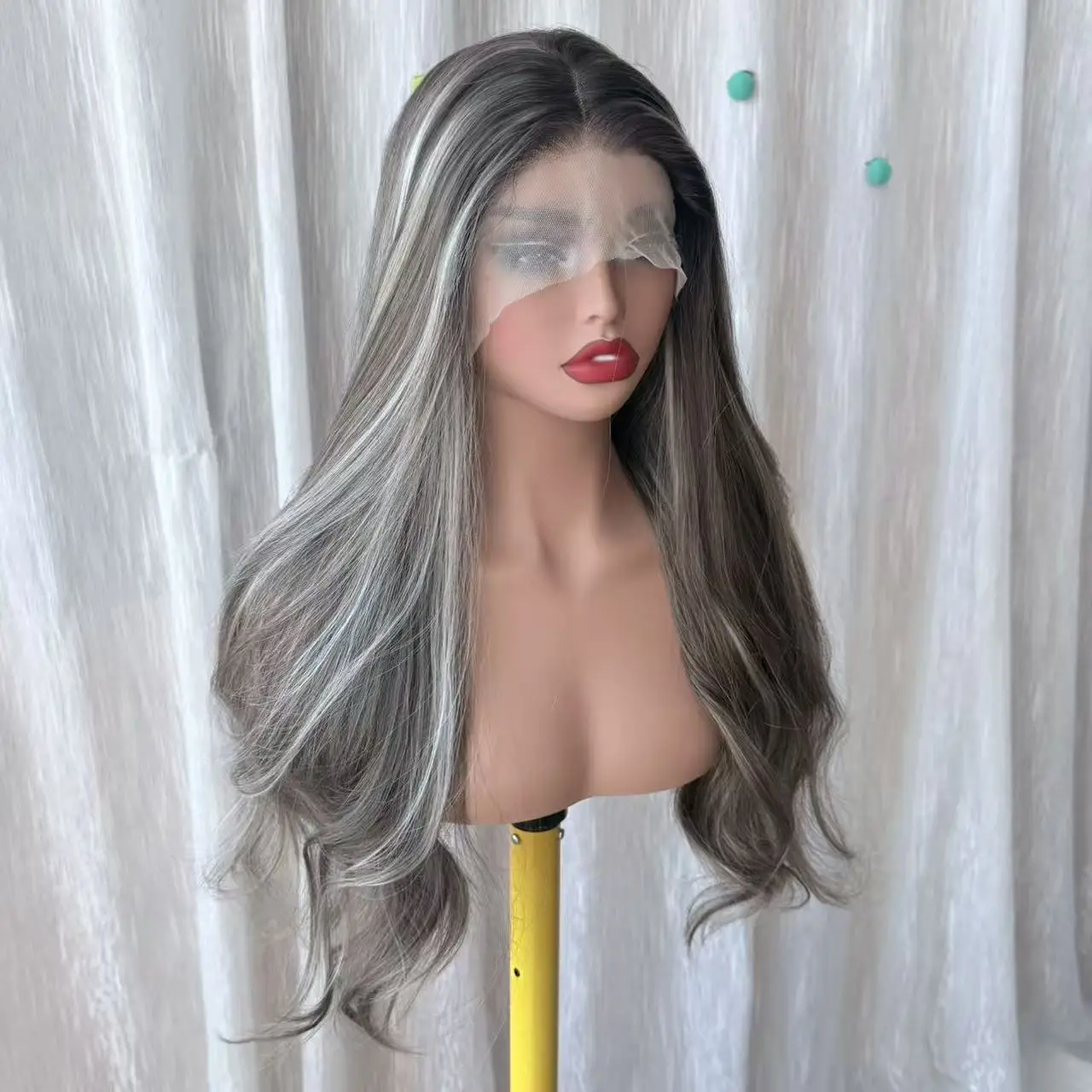 13x4 Hand Tied HD Lace Front Wig, Premium Protein Synthetic Long Straight Hair, Pre-plucked Hairline, Heat Resistant Wig for Wom