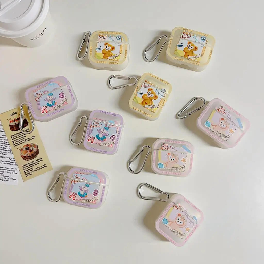 Disney StellaLou Duffy Bear For Airpods Pro 2 Protective Cover For AirPods 1 2 3rd Bluetooth Earphone Soft Case With Keychain