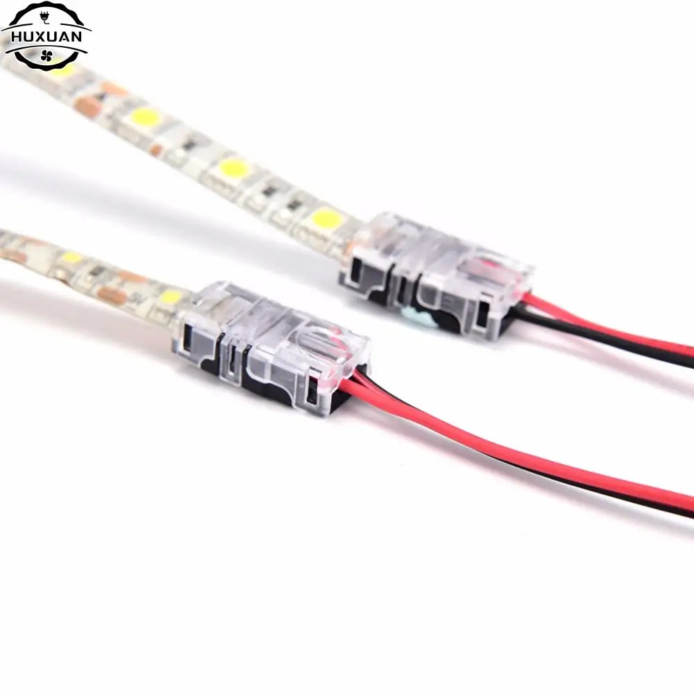 New 2pin LED Strip to Wire Connector for 8/10mm Single Color IP65 Waterproof SMD 5050 5630 LED Tape Light Connection Conductor