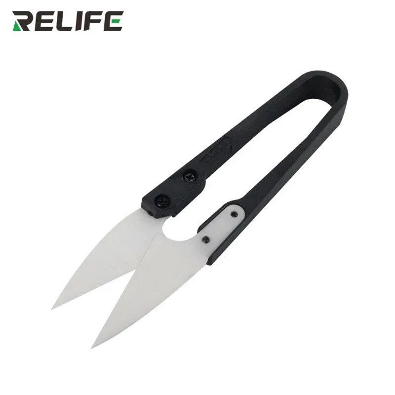 Relife RL-102 isolado cerâmica u-tesoura reparação de bateria especial anti-estática isolamento tesoura de segurança ferramenta de mão