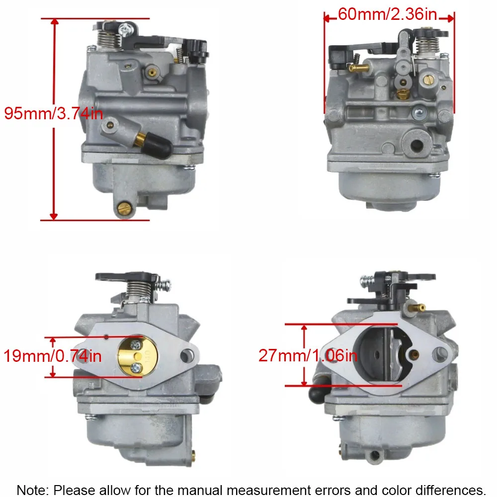 Carburetor for Mercury 2 2.5 3.5 4 5 6 HP and Tohatsu MFS NSF 4 5 HP Outboard Motors Outboard Motor Carburetor Assembly view 6