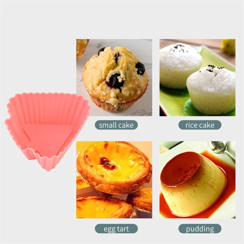 Copos De Bolo De Silicone Em Forma De Árvore De Natal, Molde De Cozimento Artesanal, Torta De Cozinha, Muffin, Bolo, Pudim