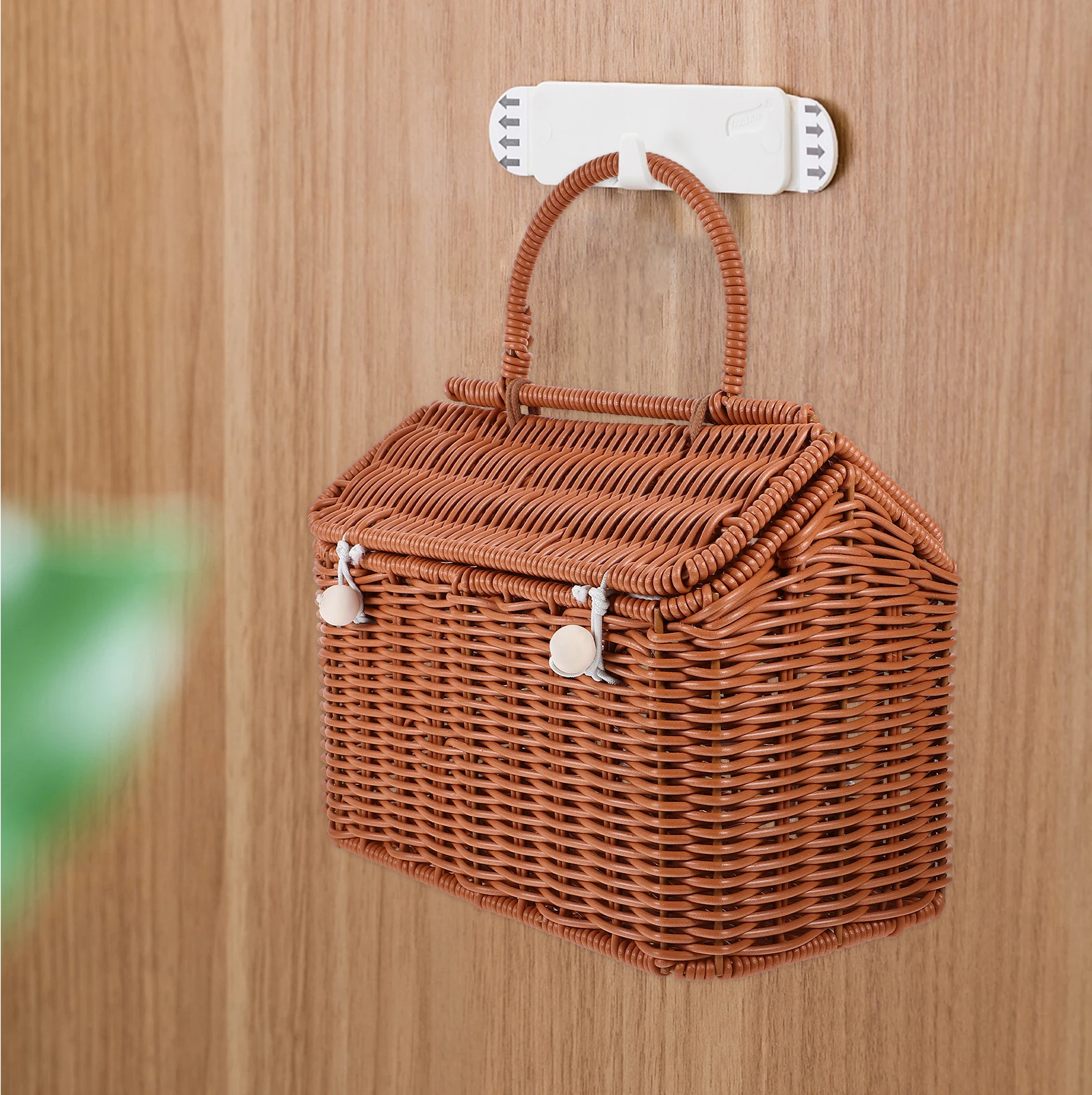 

Candy Box 24x14x18cm Brown Woven Tote PP Storage Women Party Favors Gift Packaging Boxes Woven Handbags For Women 2024
