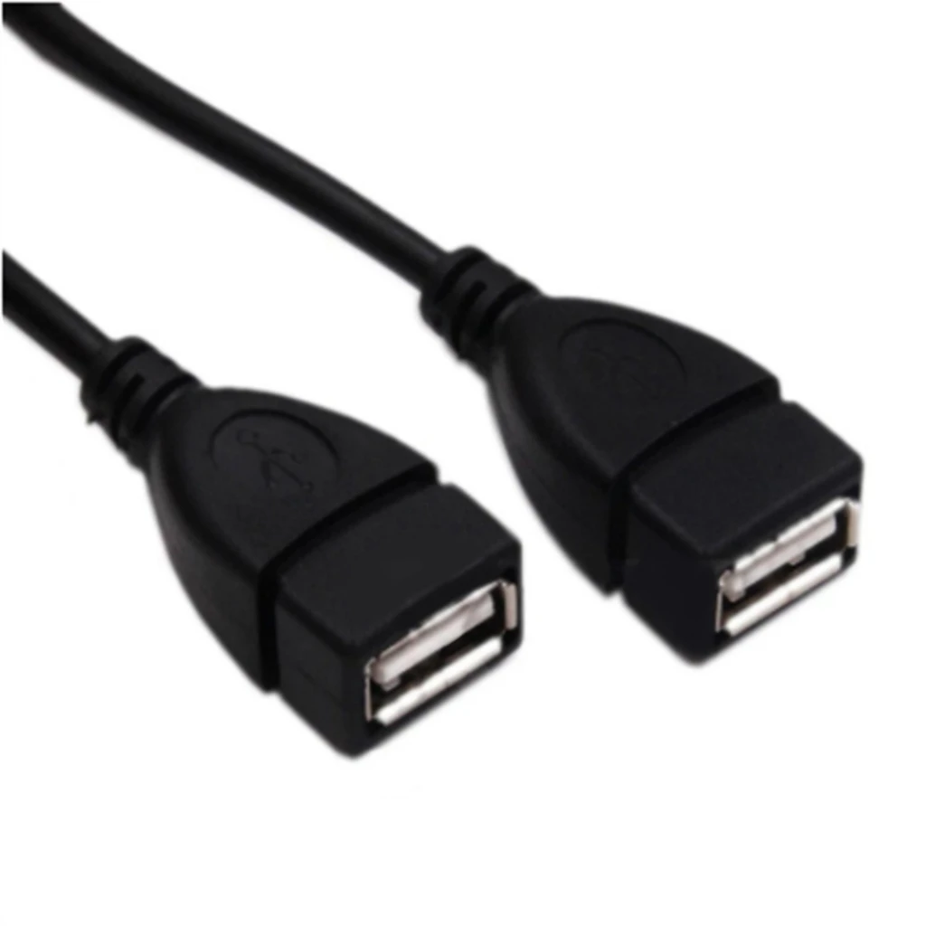 

1PC/ 2Pcs Two USB Female Expansion Cable with USB 2.0 Male Connectors Charging Data Cable for Simultaneous Charging