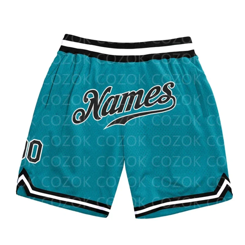 

Custom Blue Green Authentic Basketball Shorts 3D Printed Men Shorts Your Name Mumber Quick Drying Beach Shorts