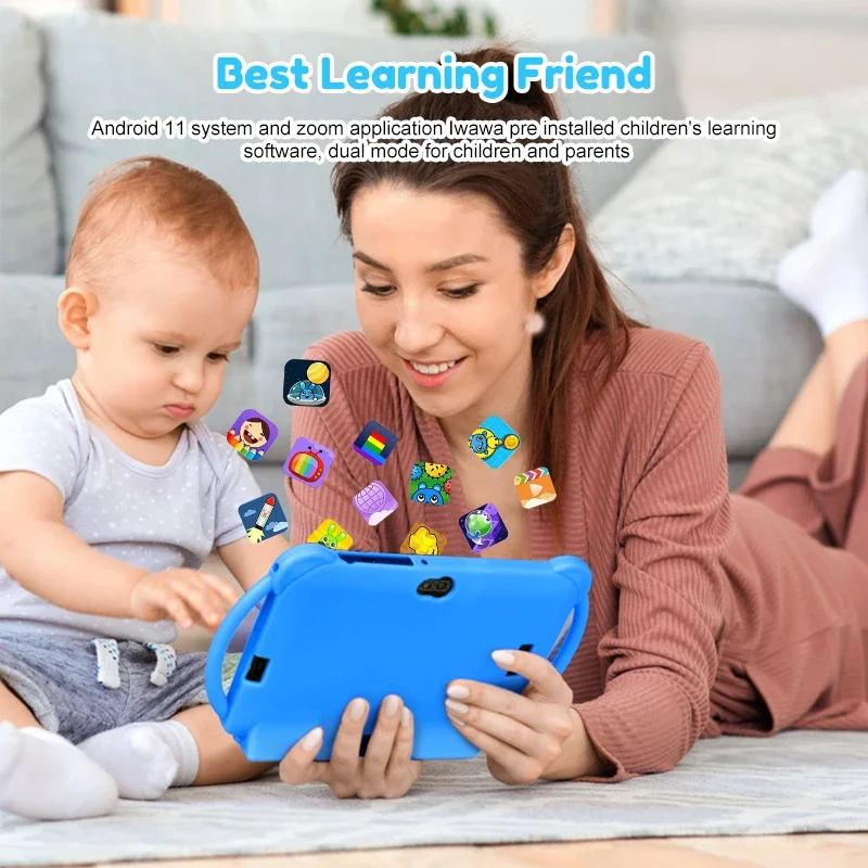 Kids Tablet, 7 inch Tablet for Kids, 32GB ROM 2GB RAM Android 11.0 Toddler Tablet with 2.4G WiFi, GMS, Eye Protection Screen