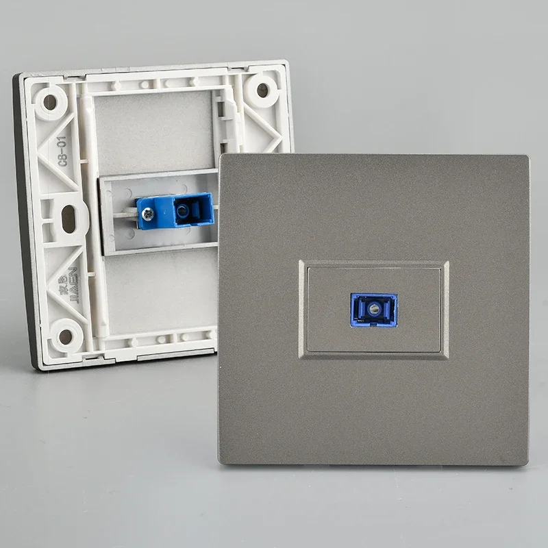 Depoguye Wall-mounted one port fiber optic information socket panel, SC fiber optic wall connector panel with fiber optic cable