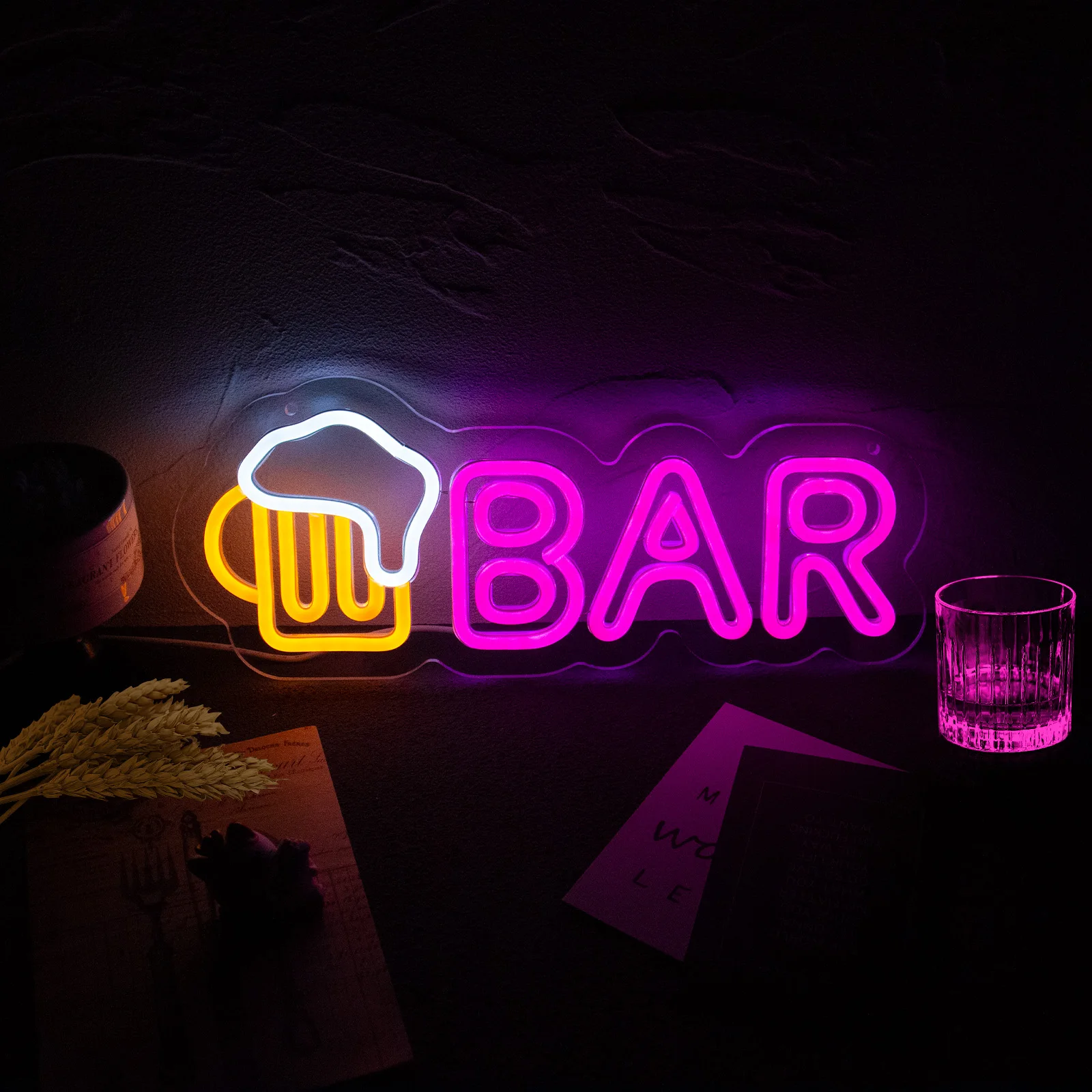 

UponRay LED Neon Light Sign USB Beer Neon Casual Beer Party Sign,LED Neon For Bar Wall Decoration 14.6"x5.9"