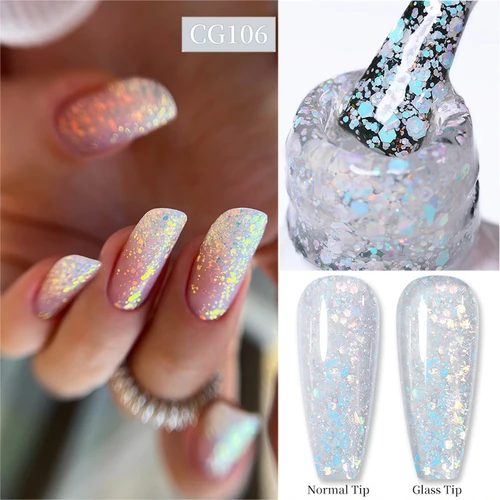 BORN PRETTY 10ml Auroras Glitter Gel Esmalte de uñas Rojo Invierno Lentejuelas Nail Art Barniz Semi Permanente Soak Off Gel UV para uñas