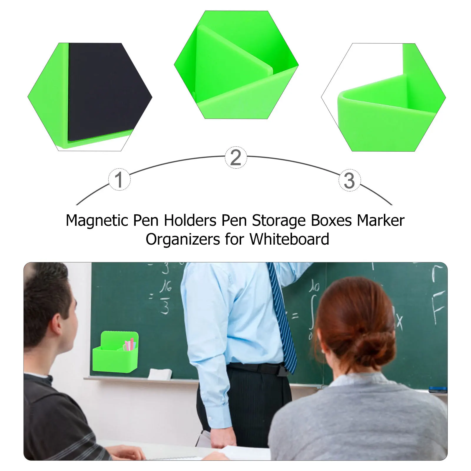 

2 Pcs Magnetic Marker Holder Pen Storage Box Holders Plastic Container Penholder Office