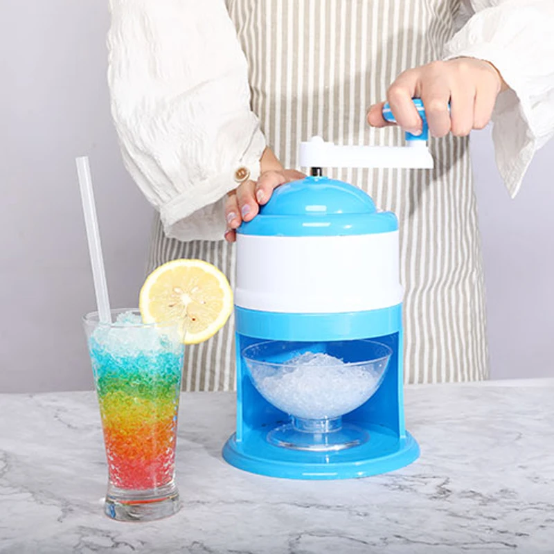 Shaved Ice Machine Household Small Ice Crusher Smoothie Machine Manual Ice Maker Ice Breaker Hand Shake Food Grade ABS