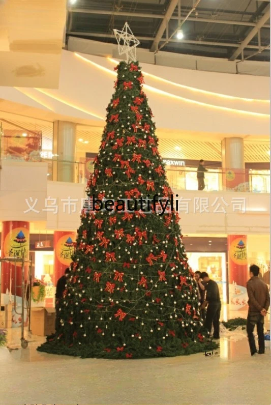 

3/100 meters large encrypted frame Christmas tree, Christmas Mall Hotel Meichen Fa Cai steel pipe automatic hanging tree