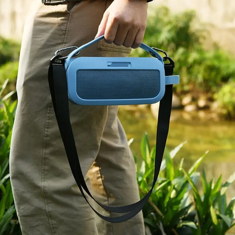 

Silicone Case for SLF Generation Speaker With Adjustable Shoulder Strap Dustproof Charging Port Design