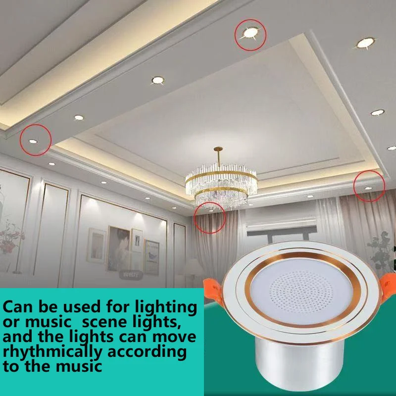 2.4G Bluetooth Home Theater Smart Intelligent 2 Active Ceiling Speakers with RGB Light 2.5 Inch Full Range Speakers
