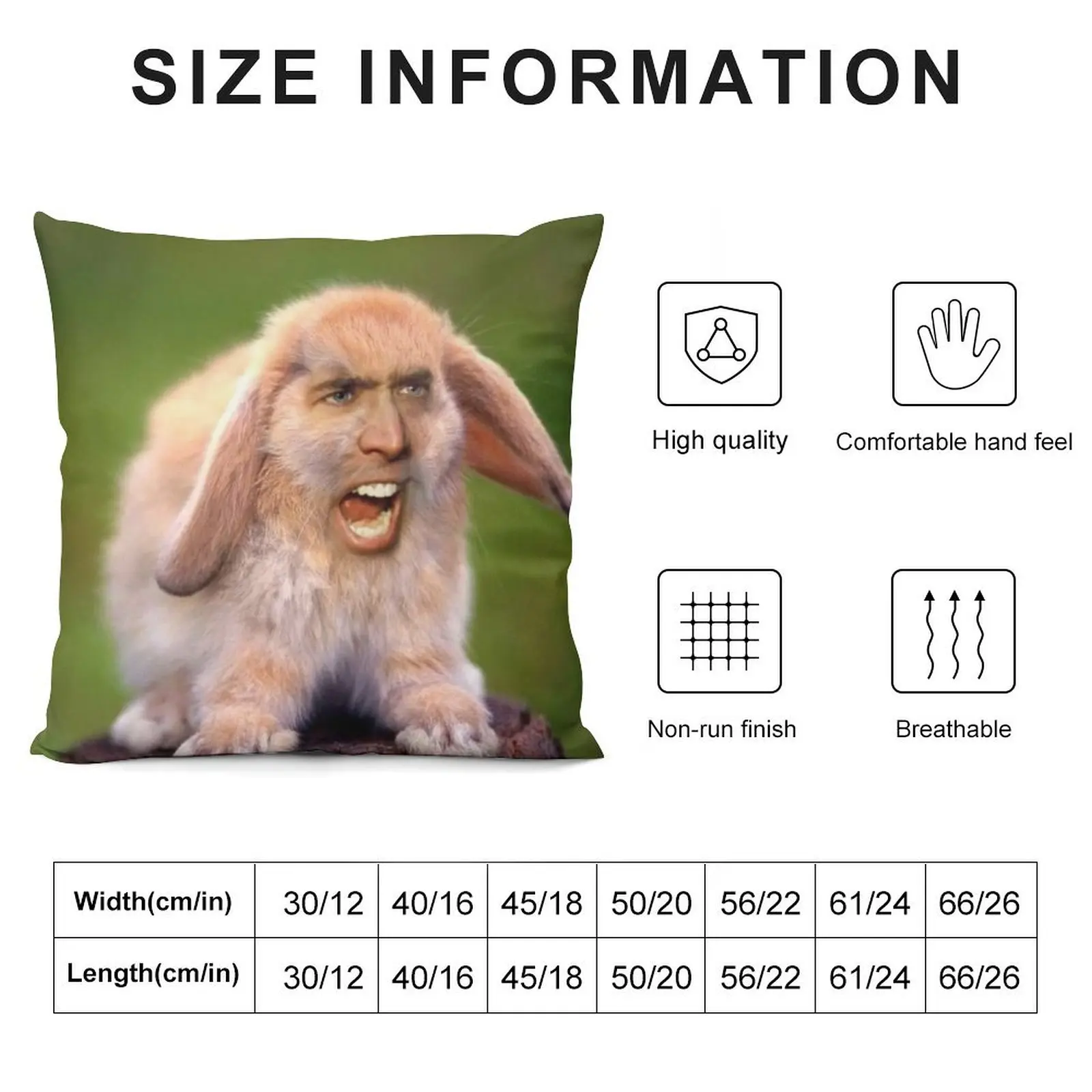 Nicholas Cage(d rabbit) Throw Pillow Decorative Sofa Cushions Christmas Pillows pillow