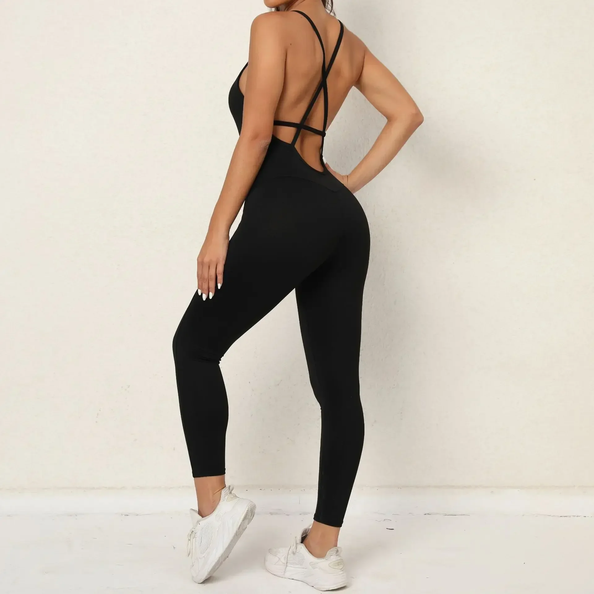 Fitness Overalls Sports Jumpsuit Women Sportswear 2025 Tracksuit Gym Set Yoga Clothing Monos Largos Coffee Black Red Green Blue