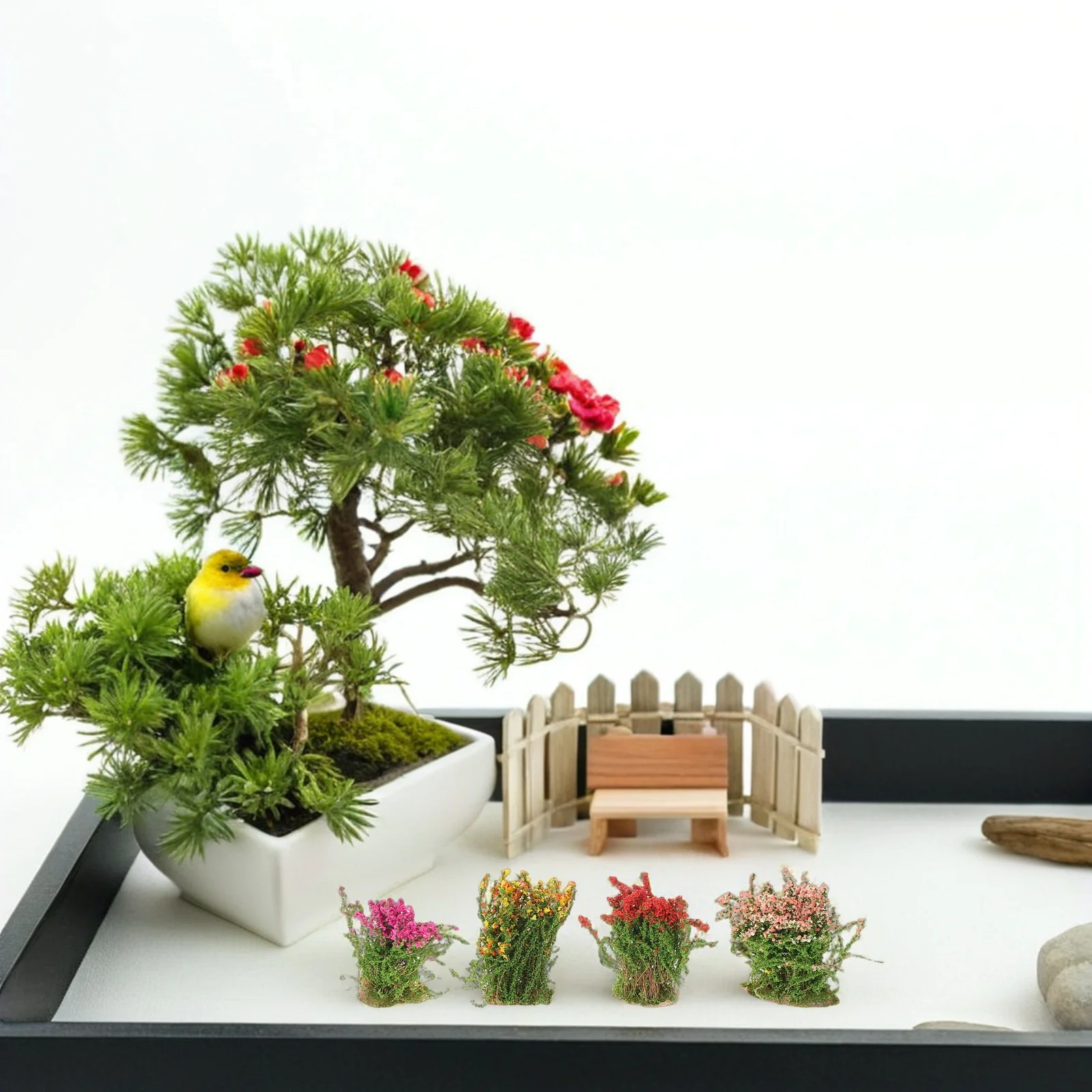 

7Pcs Artificial Stem Flowers Realistic Mini Grass Clusters for Sand Table Layout DIY Miniature Landscape Decor Craft Simulation