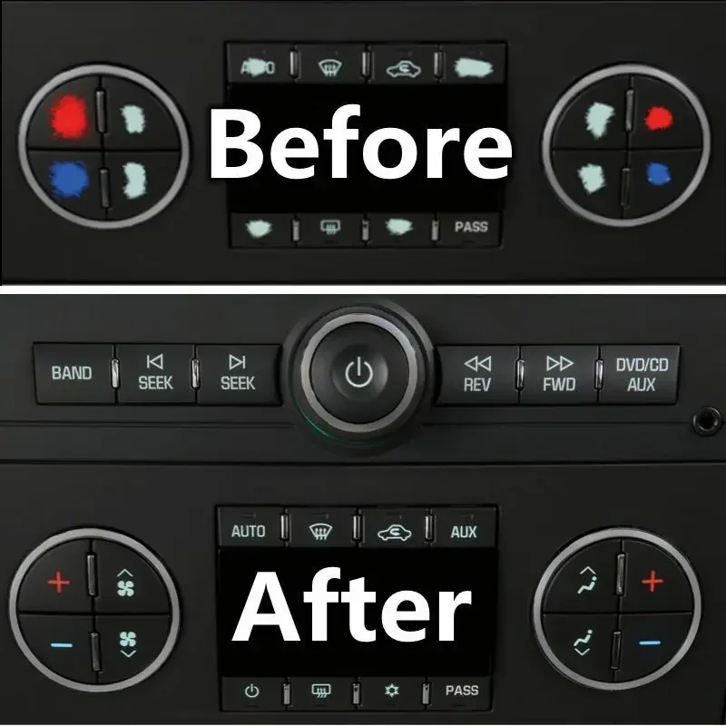 

2pcs Strong Viscous AC Button Stickers Kit for 2007-2014 GM CHEVY Vehicles