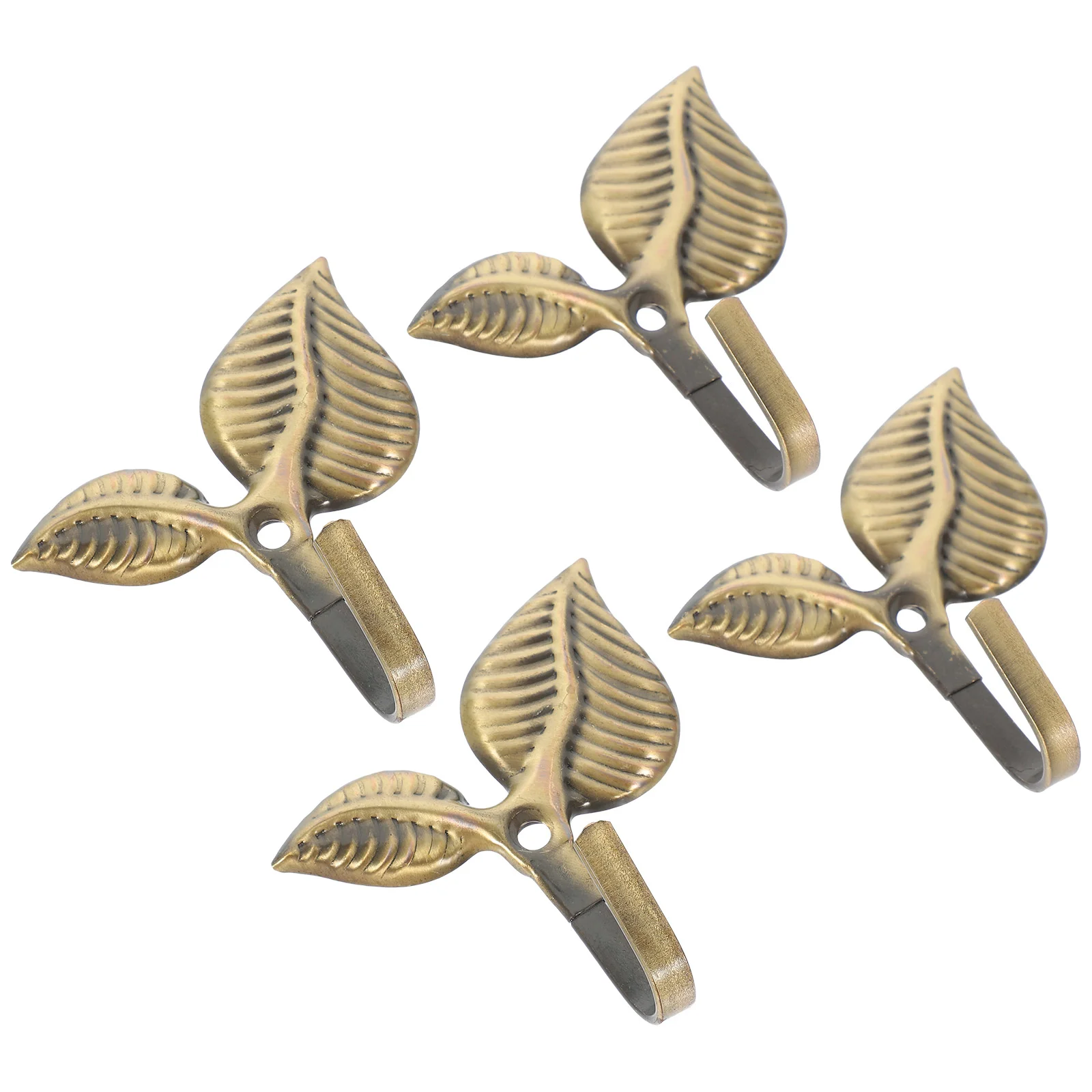 

4 Pcs Vintage Iron Leaf Shaped Decorative Bronze Wall Coat Hooks Heavy Duty Cast Iron Multifunctional for Coats