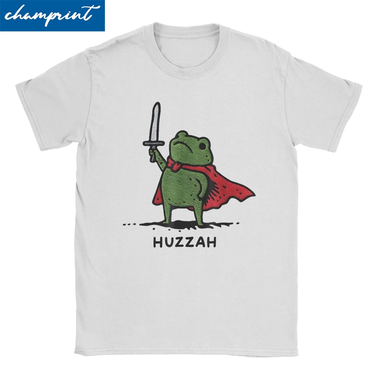 Divertido huzzah sapo cavaleiro engraçado espada meme citação camisetas para homens mulheres 100% algodão t camisas de manga curta roupas tamanhos gra
