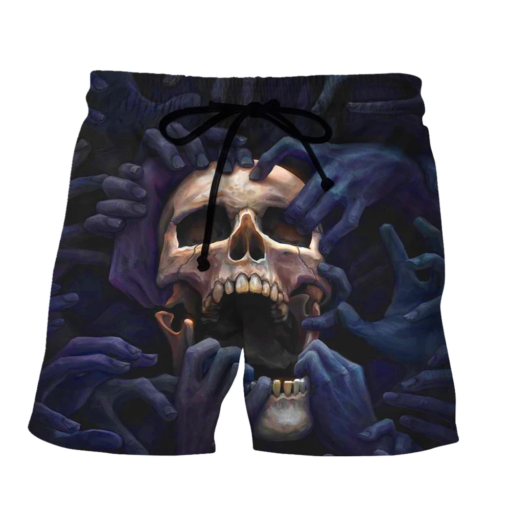 SONSPEE 3D Print Cool Japan Cartoon Anime Comics Skull Demon Shorts Casual Fashion Loose Gym Fitness Sports Beach Short Pants