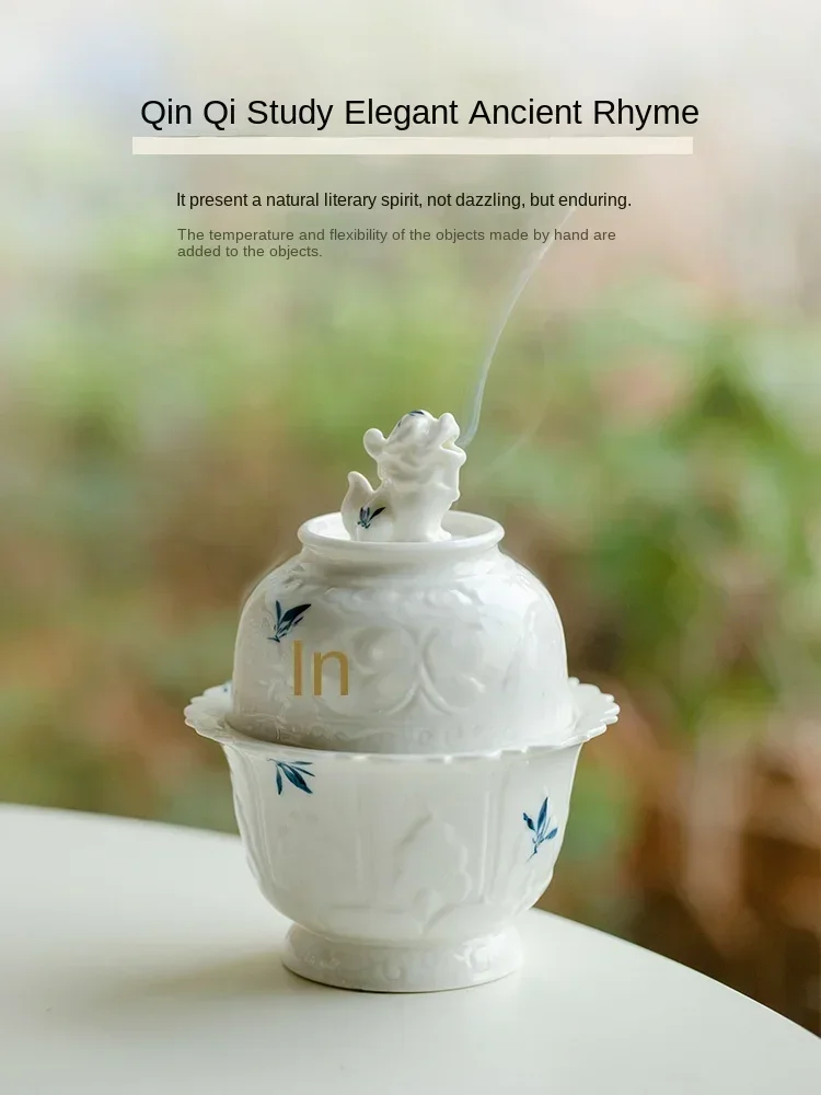 

pure hand-painted phalaenopsis orchid lion awakening small incense burner creative aromatherapy stove