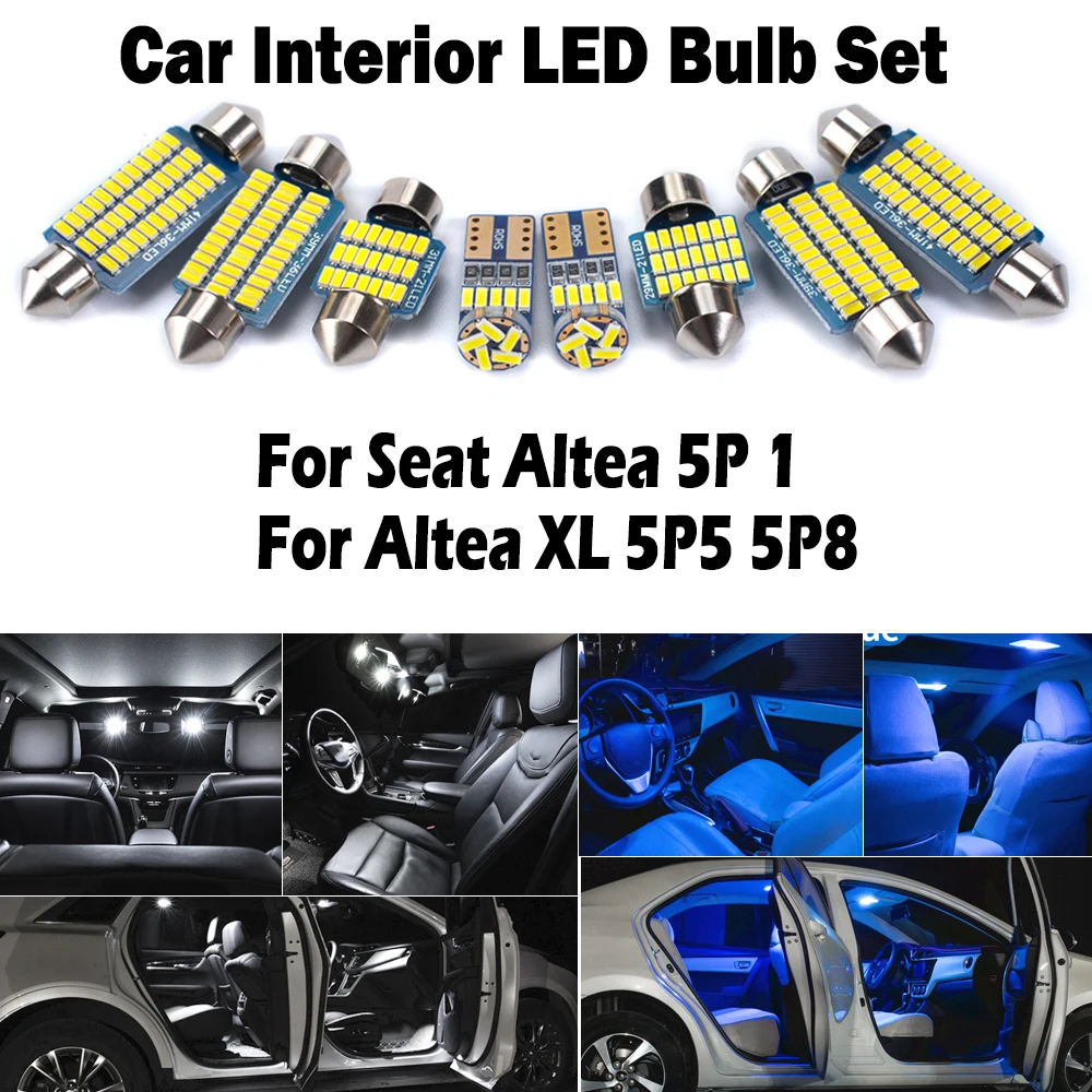 13 قطعة Canbus LED الداخلية قبة خريطة إضاءة صندوق السيارة عدة لمقعد Altea 5P 1 ل Altea XL 5P5 5P8 لوحة ترخيص لمبات اكسسوارات السيارات