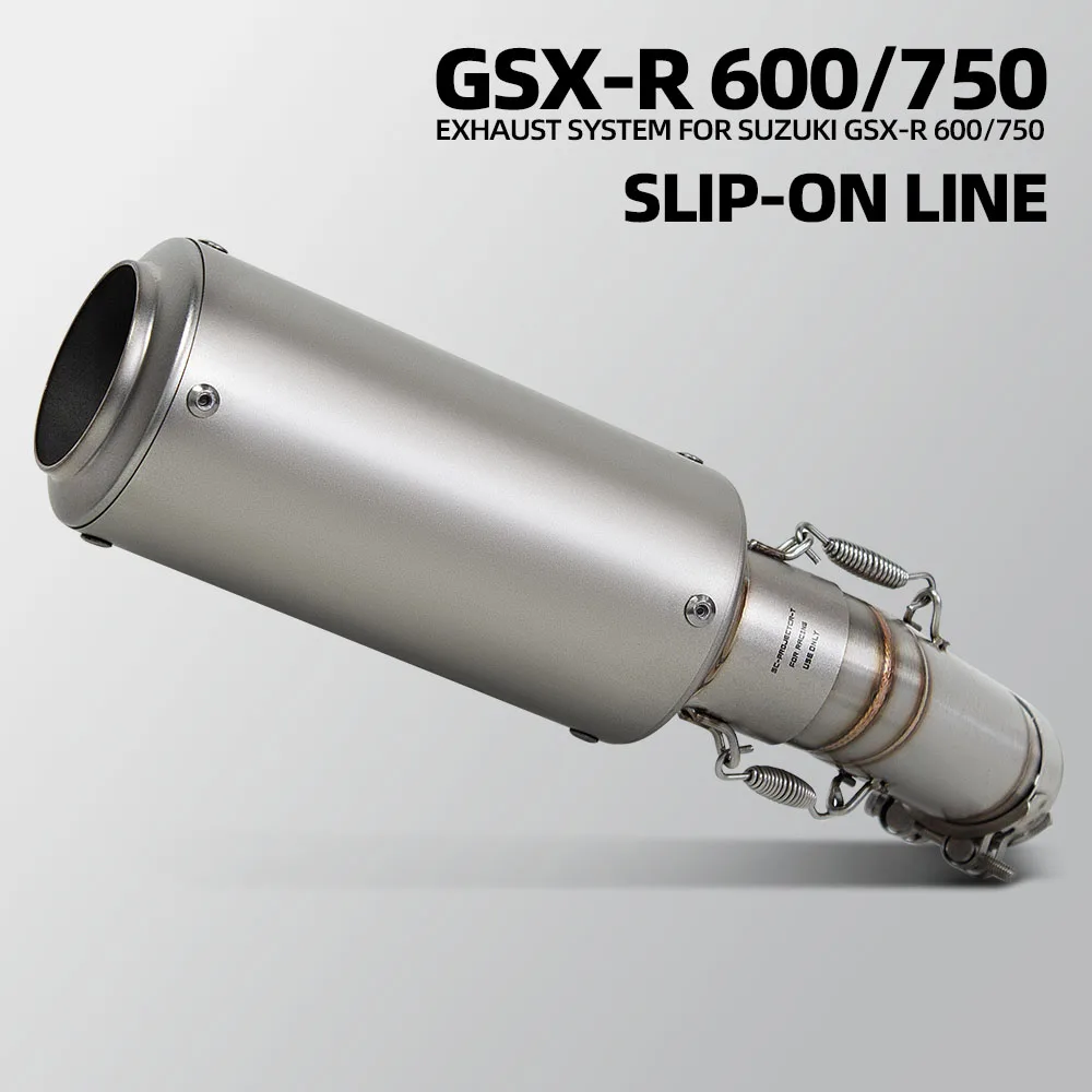 

For Suzuki GSXR600 GSXS600 GSXR750 GSXS750 2011-2025 Motorcycle Slip on Line Exhaust Modify Middle Pipe Project Muffler Escape