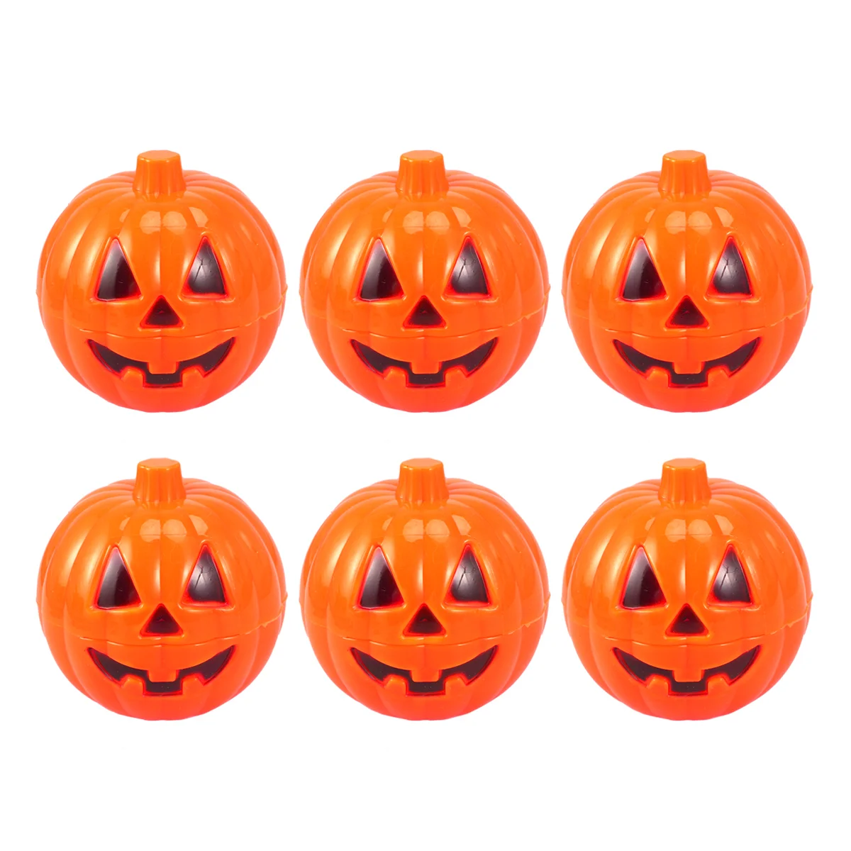 6 Pcs Halloween Small Pumpkin Props Yellow Container Display Window Decoration Storage Containers Gift Box Themed