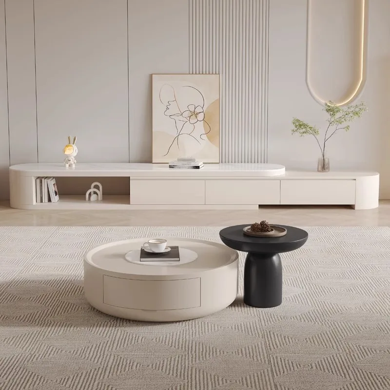Drawers Bedroom Coffee Table Round Cute Minimalist Transform Clear Coffee Table Designer Lamp Mesas Bajas Living Room Furniture