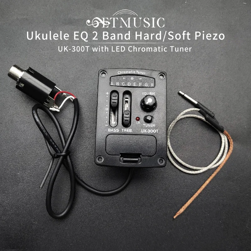 

UK-300T Ukulele Piezo Guitar Pickup Preamp 2-Band EQ Equalizer Tuner System UK Pickup