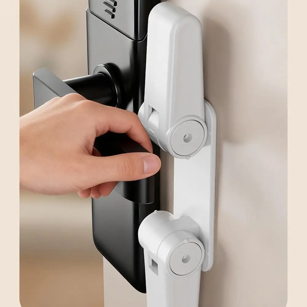 

2Pcs Strong Adhesive Childproof Door Handle Lock No Drill Strong Load-bearing Cabinet Locks Tool-free White Door Lever Lock