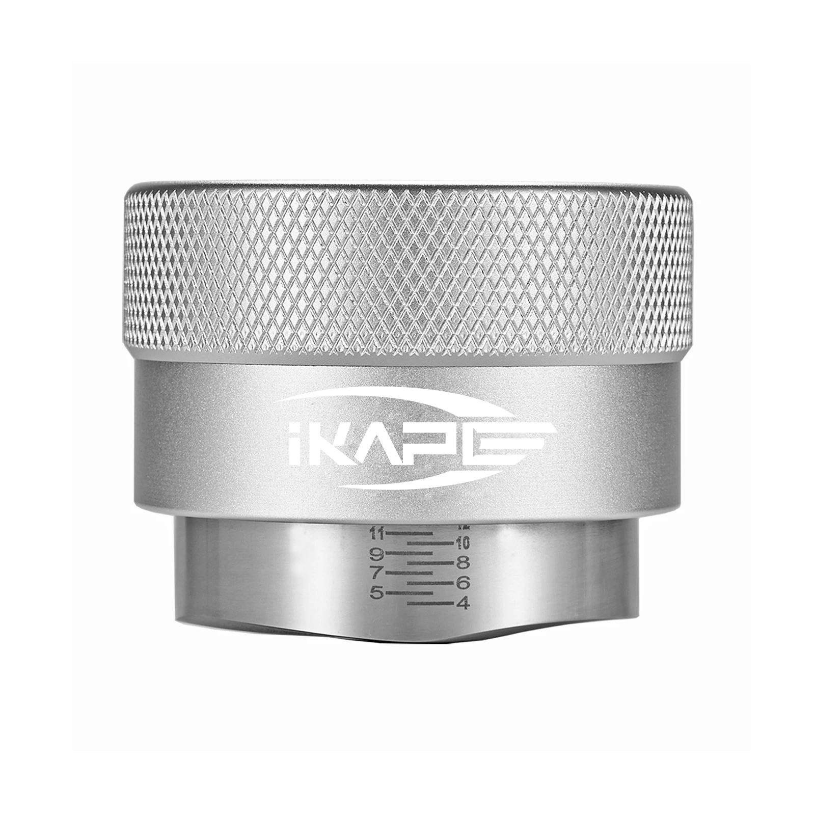 Distribuidor de café IKAPE, apto para Espresso portafiltro Espresso de 49MM, 51MM, 54MM, 58MM, distribuidor de gravedad (negro/plateado)