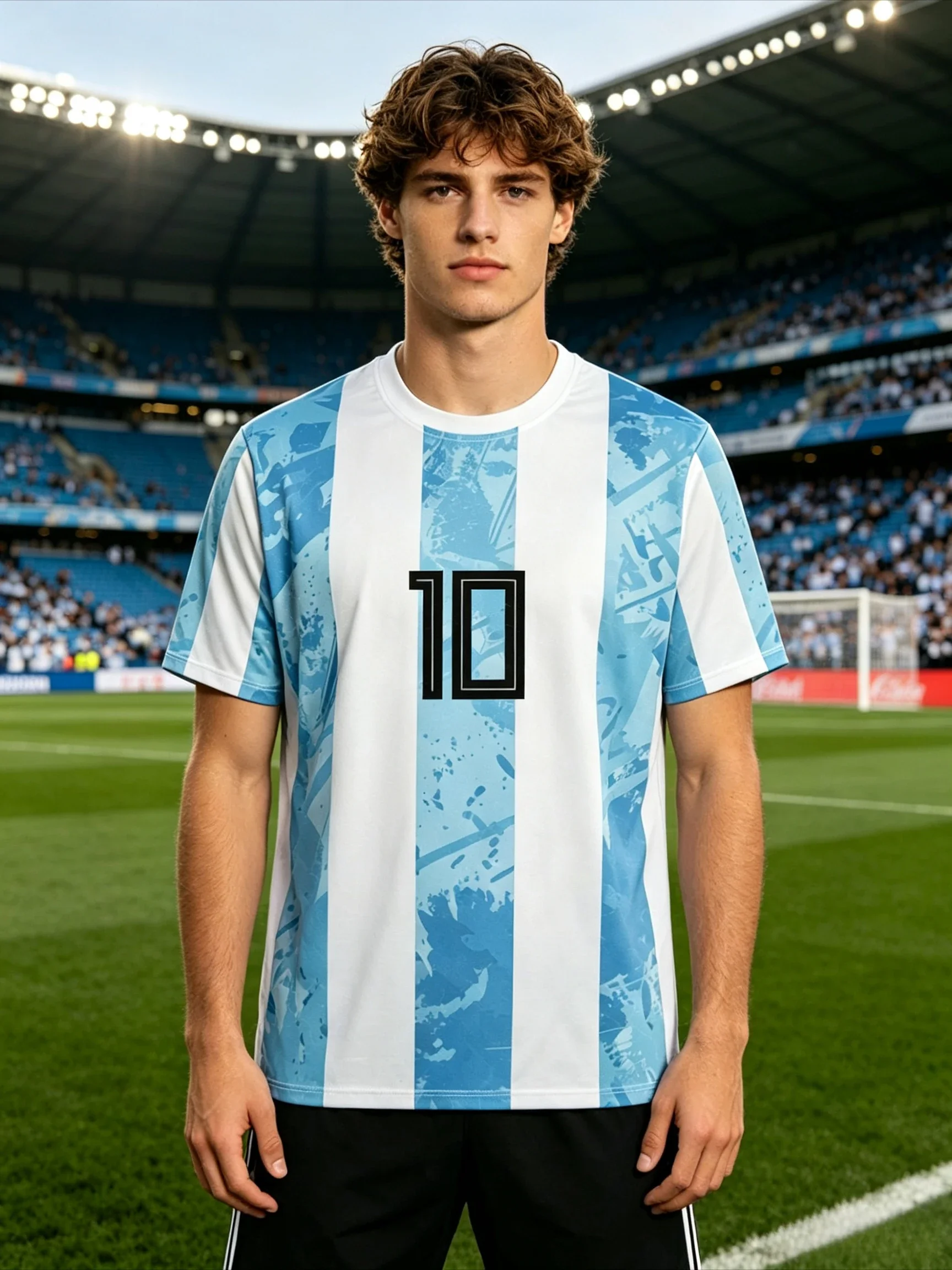 Argentina 2026 Hot Messi No.10 Printed T-shirt Men Short Sleeve Crewneck Football Legend Fan Commemorative Sport Jersey