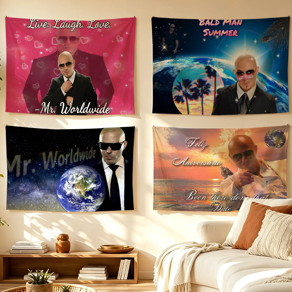Pitbull Mr. Worldwide Says To Live Laugh Love flag Tapestry Room Decoration Wall Hanging Aesthetic Bedrooms Advertising Banner